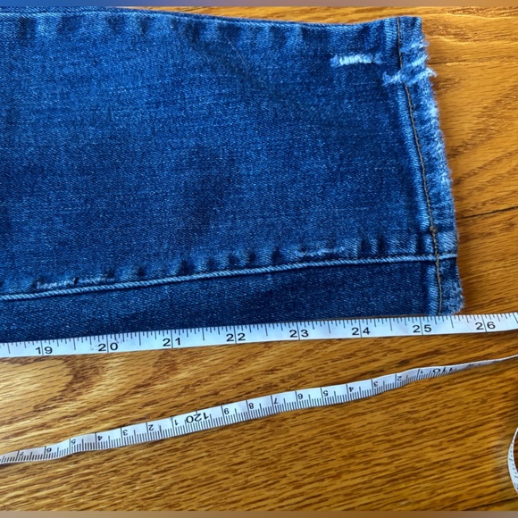 PAIGE Hoxton Crop Distressed Skinny Jeans size 27 Medium/Dark Denim - Picture 6 of 7